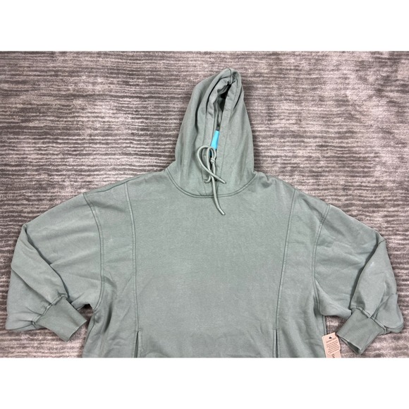 Harmony Balance Hoodie Womens Small Green Long‎ Sleeve Cotton Blend NWT - Picture 2 of 15